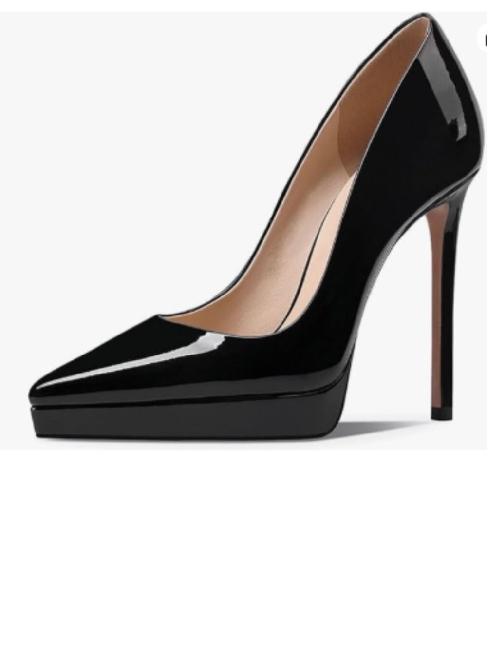 Wo Wagas Black Platform High Stiletto Heels Pointy Toe Slip On Business Pump